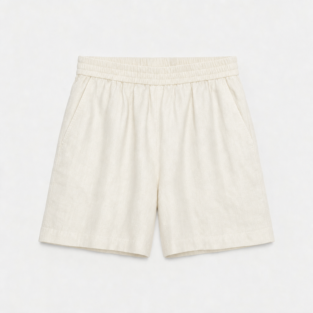 Short en Lin Poche Arriere