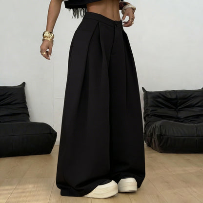 Pantalon Barrel Fit a Plis NOIR