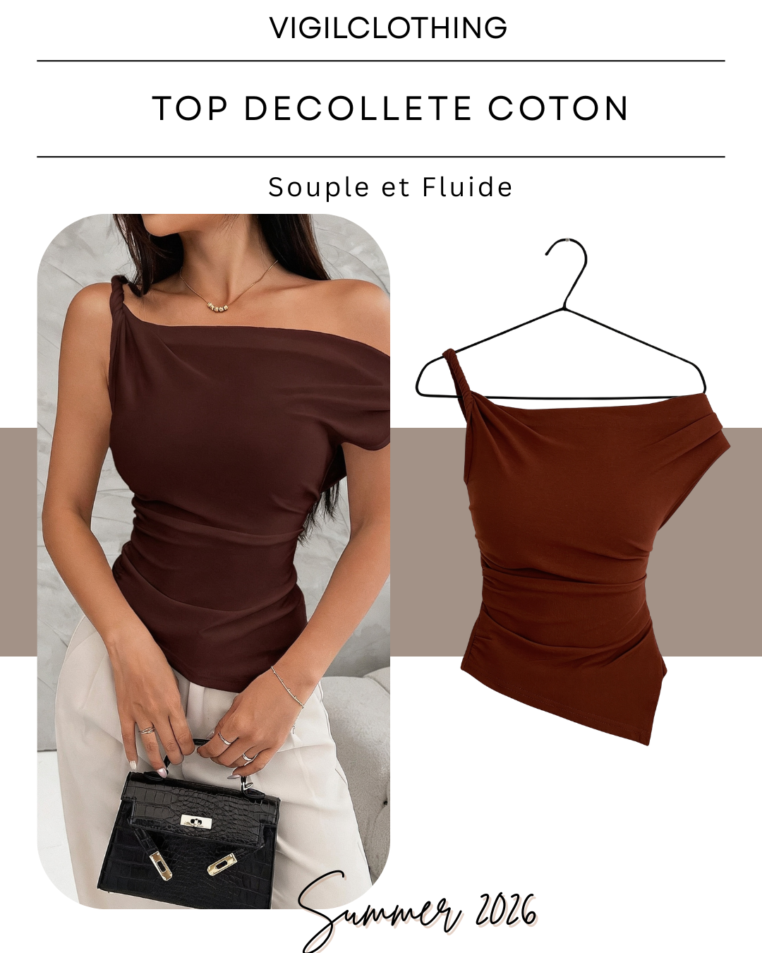 TOP DECOLETE COTON
