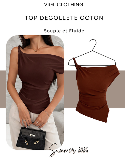 TOP DECOLETE COTON