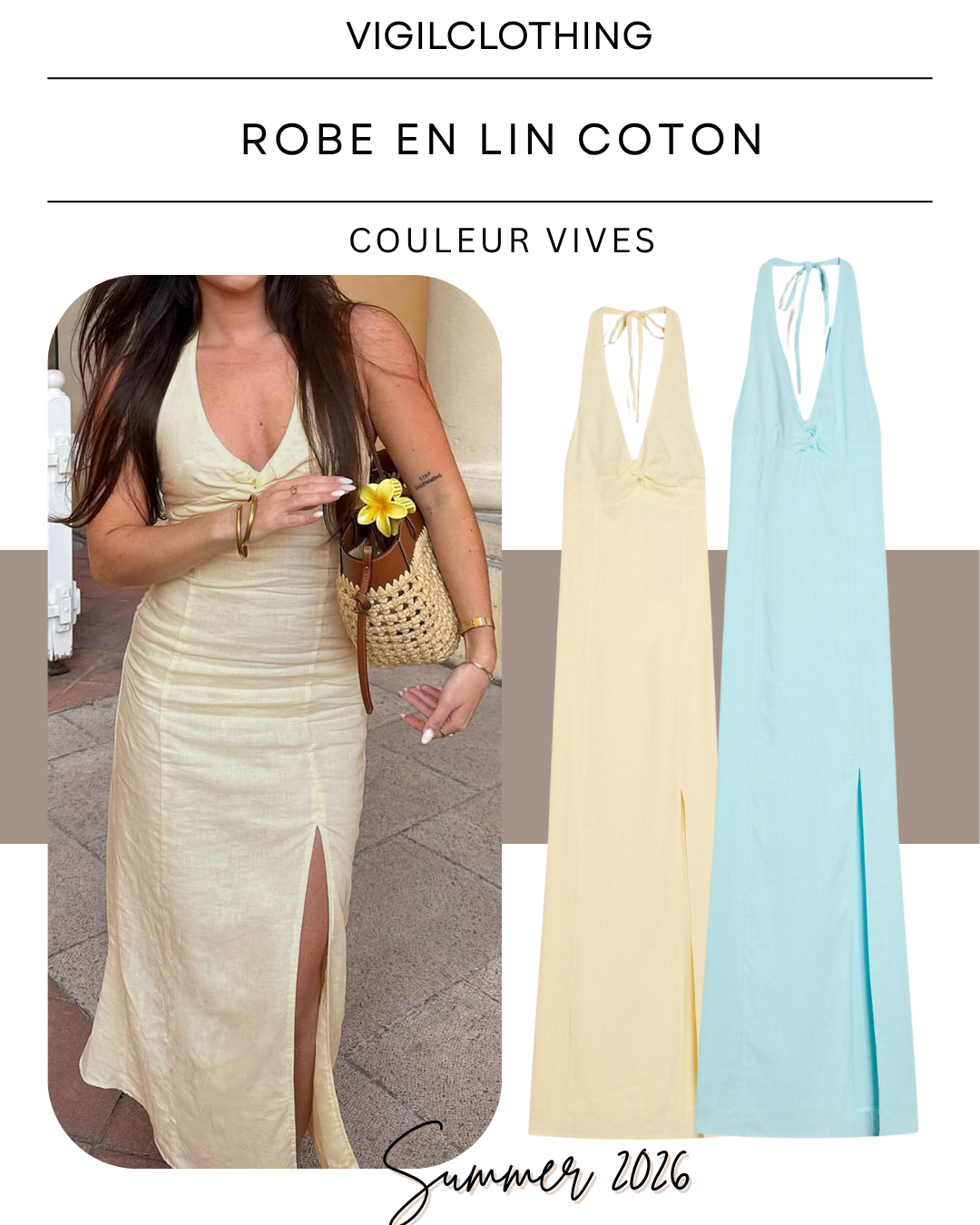 ROBE EN LIN COTON
