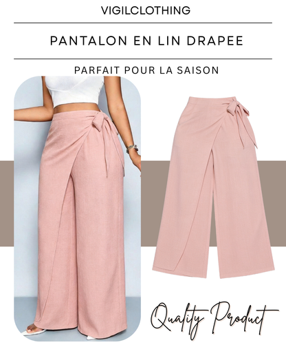 Pantalon En Lin Drapee