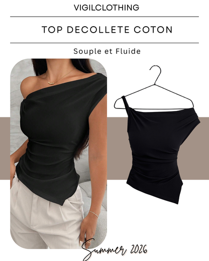 TOP DECOLETE COTON