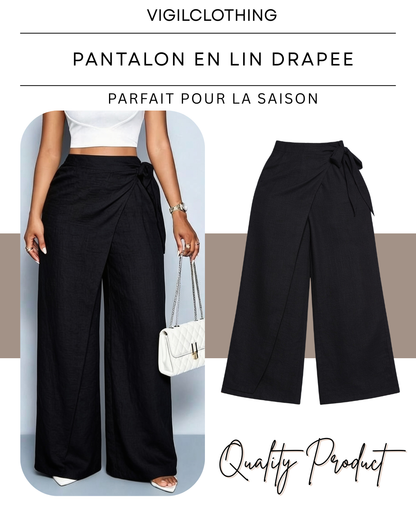 Pantalon En Lin Drapee
