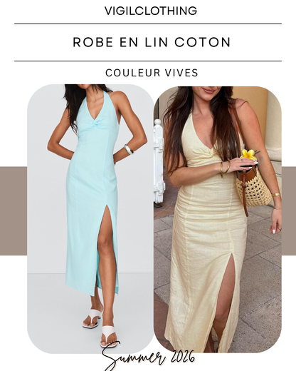 ROBE EN LIN COTON