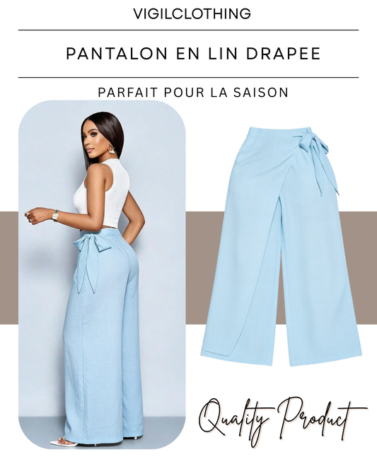 Pantalon En Lin Drapee