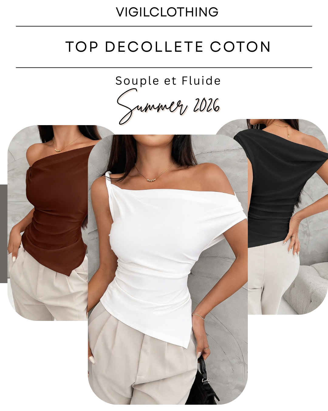 TOP DECOLETE COTON