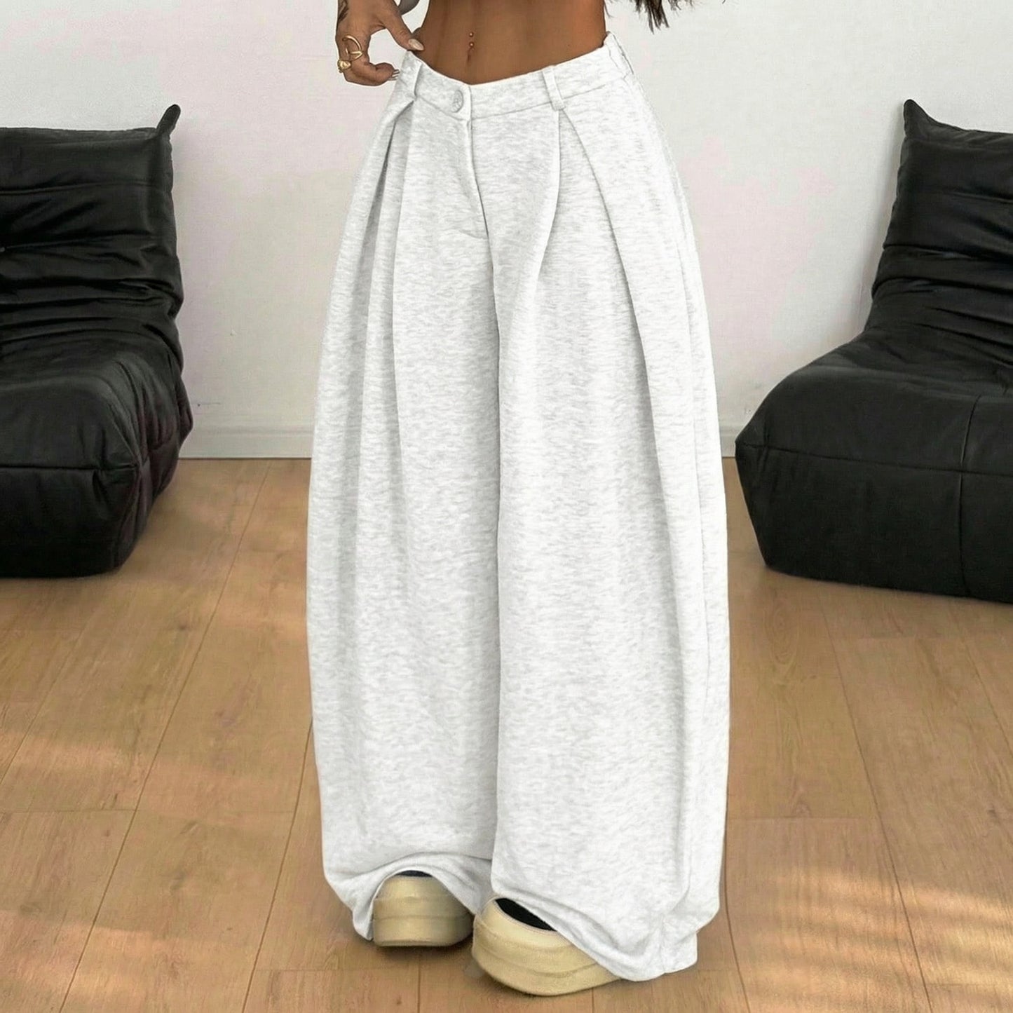 Pantalon Barrel Fit a Plis