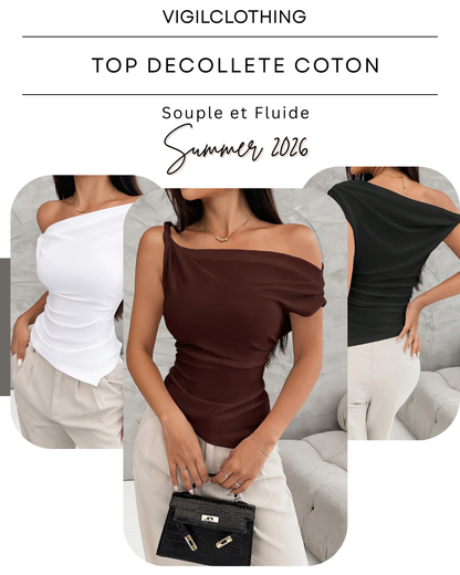 TOP DECOLETE COTON