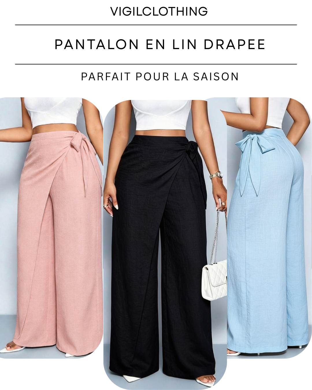 Pantalon En Lin Drapee