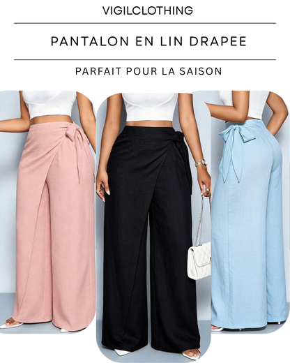 Pantalon En Lin Drapee