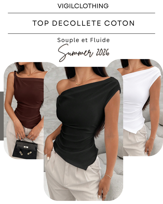 TOP DECOLETE COTON