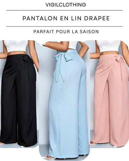 Pantalon En Lin Drapee