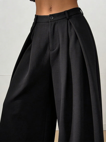 Pantalon Barrel Fit a Plis NOIR