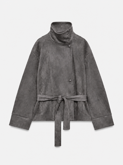 Veste Suédine Ceinturée