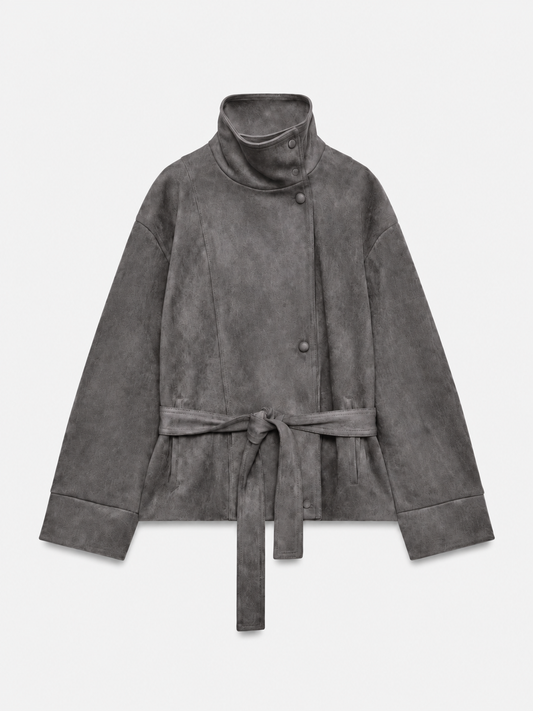Veste Suédine Ceinturée