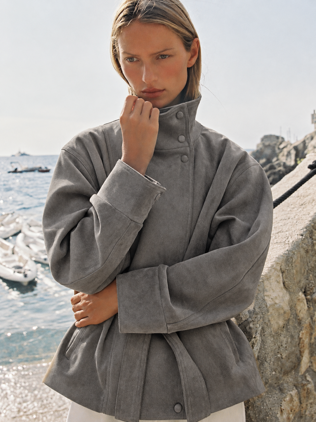 Veste Suédine Ceinturée