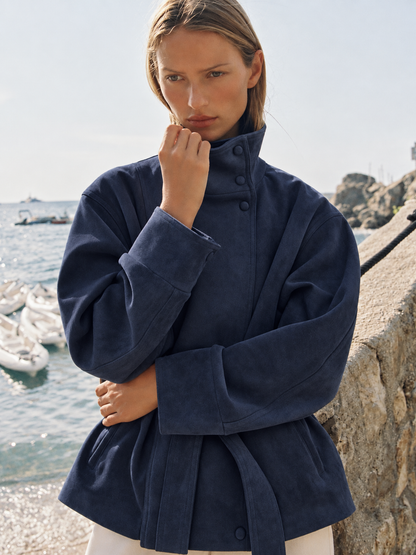 Veste Suédine Ceinturée