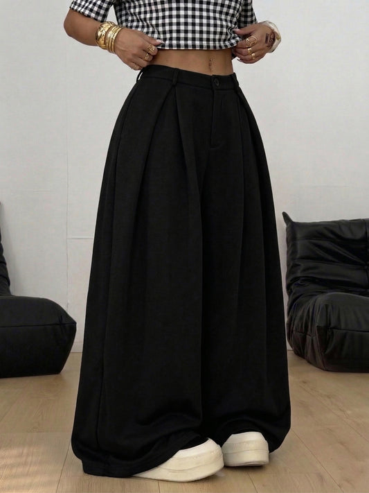 Pantalon Barrel Fit a Plis