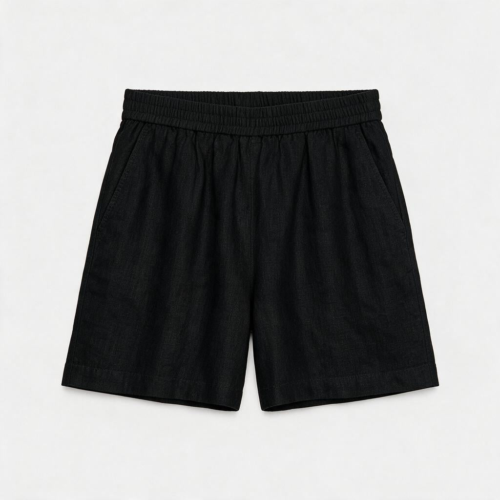 Short en Lin Poche Arriere