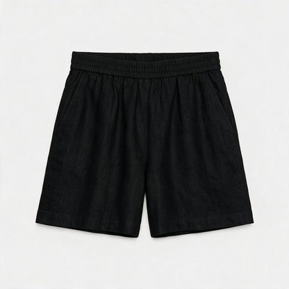 Short en Lin Poche Arriere