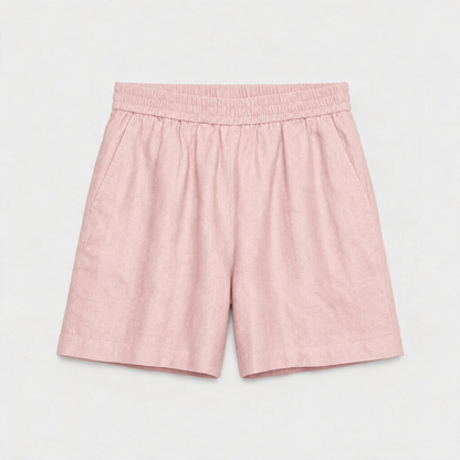 Short en Lin Poche Arriere