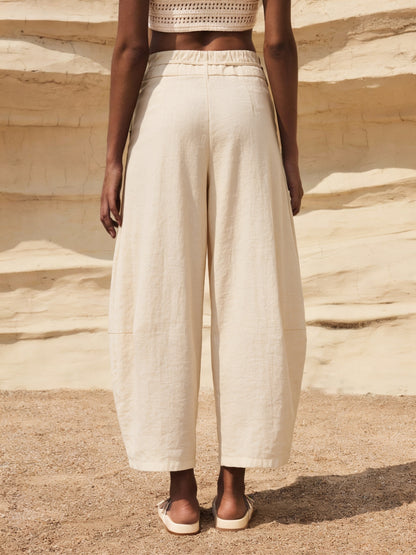 Pantalon En Lin Coupe Ballon