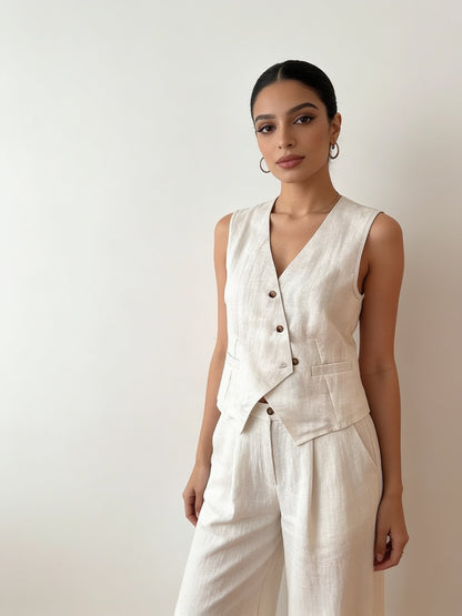 Ensemble Gilet & Pantalon en Lin