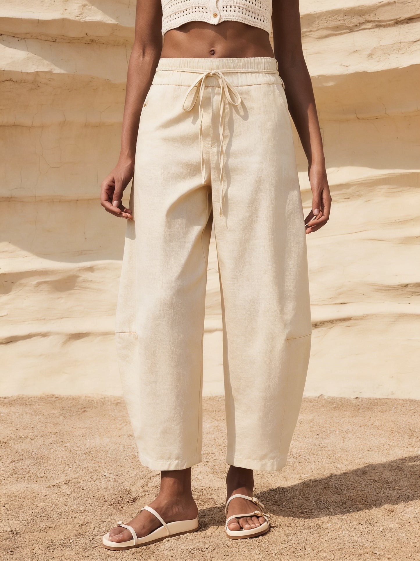 Pantalon En Lin Coupe Ballon