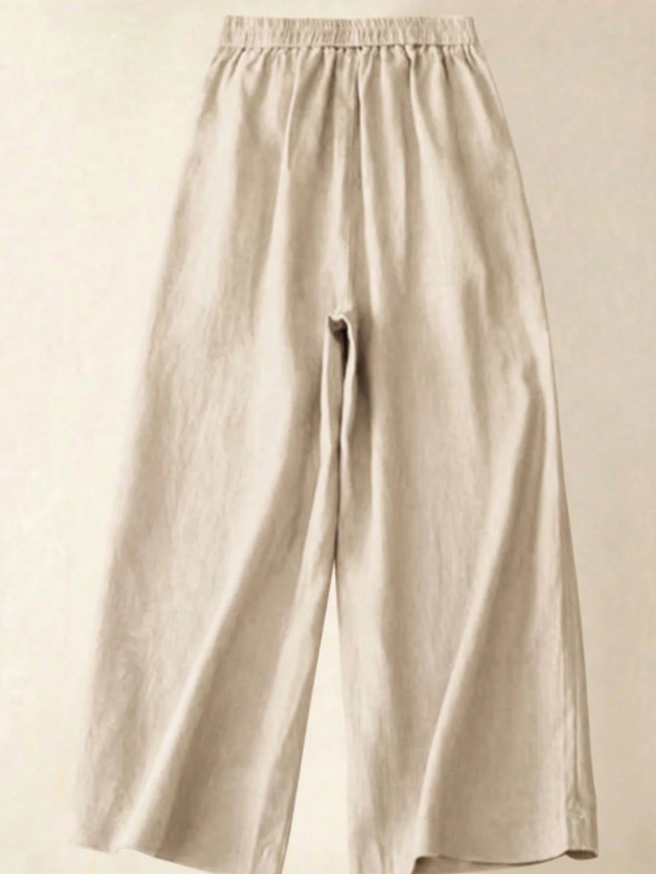 Pantalon Large en Lin à Boutons