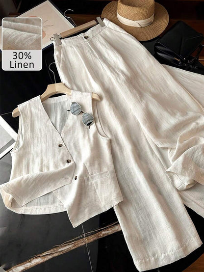 Ensemble Gilet & Pantalon en Lin