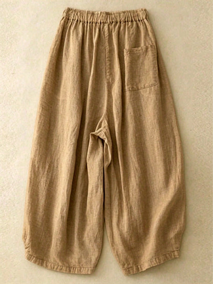 Pantalon En Lin Oversize Coupe Ballon