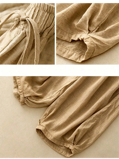Pantalon En Lin Oversize Coupe Ballon